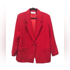 Dumas Jacket Blazer Made in the‎ USA Red Vintage Wool? Women’s Size 16.